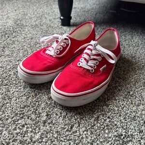 Vans Red and White Women's Sneakers